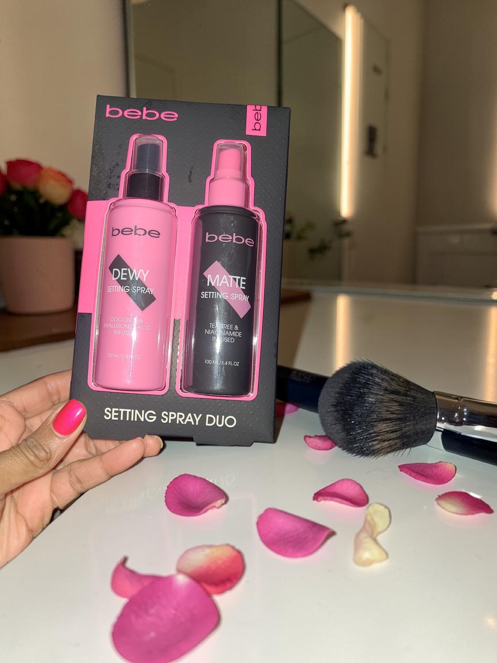 bebe Setting Spray Duo - DEWY + MATTE - Pink & Black Bottles
